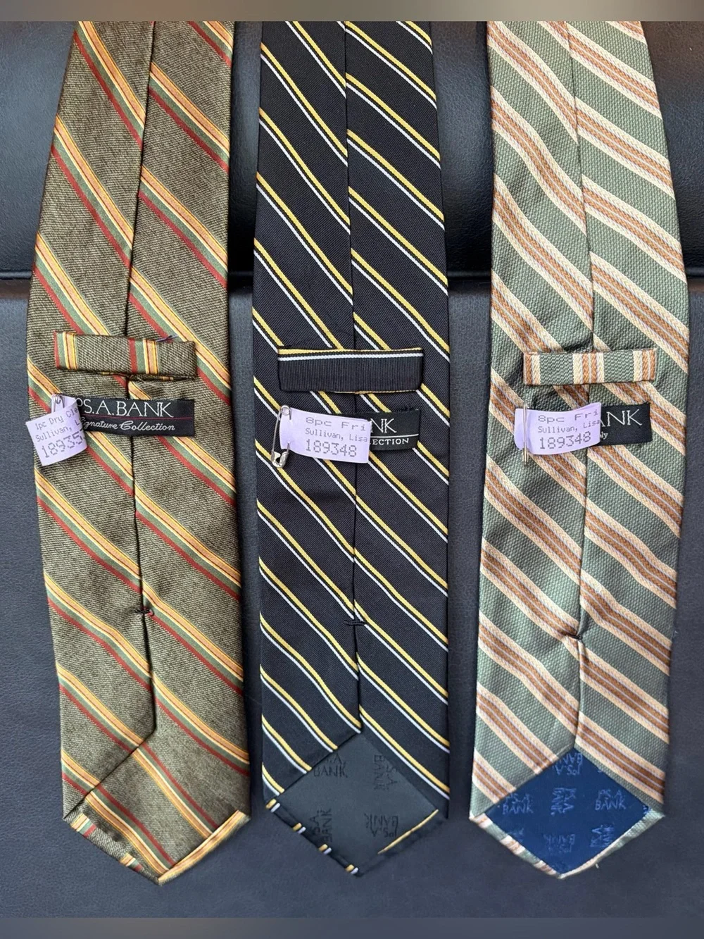 Jos. A. Bank, 100% Silk Ties, Stripe Pattern, Like New Condition!